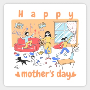 Happy Mother's Day - Calm mother funny cute design Magnet